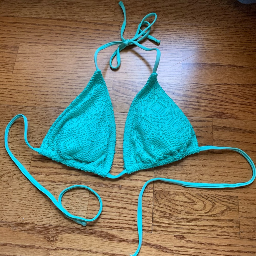 Teal Triangle Bikini Top